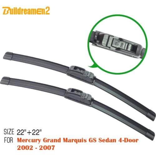 Buildreamen2 Car Bracketless Windshield Wiper Blade Windscreen Wiper For Mercury Grand Marquis GS Sedan 4-Door 2002-2007