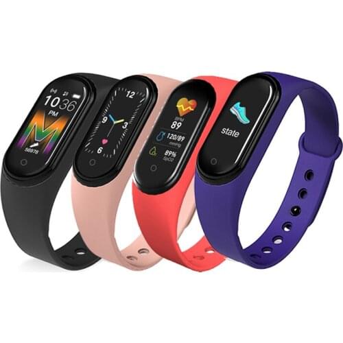 M5 Smart Bracelet Women Sports Tracker Smartwatch Mens Fitness Smart Wristband M5 Wristband Multifunctional Color Screen Strap
