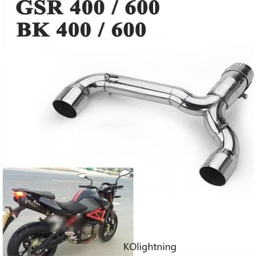 Silp on for Suzuki GSR600 GSR400 BK600 BK400 Modified 51mm Motorcycle Stainless Steel Middle Connecting Pipe Exhaust