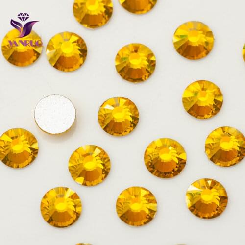 YANRUO Citrine AB (249 AB) Rhinestones Crystal Supplies Yellow Glass Stones Rhinestone Arts and Crafts