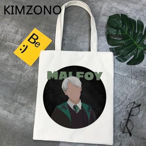 Draco Malfoy shopping bag bolsa bolso cotton recycle bag grocery shopper bag boodschappentas bolsas reutilizables sac toile