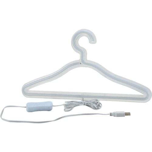 LED Neon Light Sign Clothes Stand USB Powered Hanger Night Lamp for Bedroom Home Wedding Clothing Store Art Wall Decor Xmas Gift