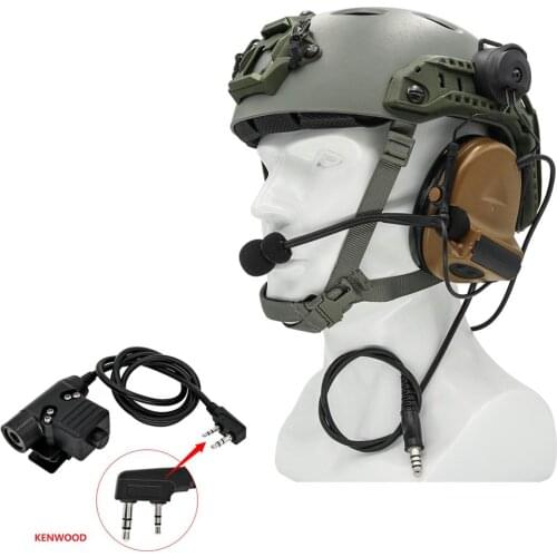 Tactical COMTAC II noise reduction pick-up hunting shooting headphones tactical helmet headphones and military adapter U94 PTT