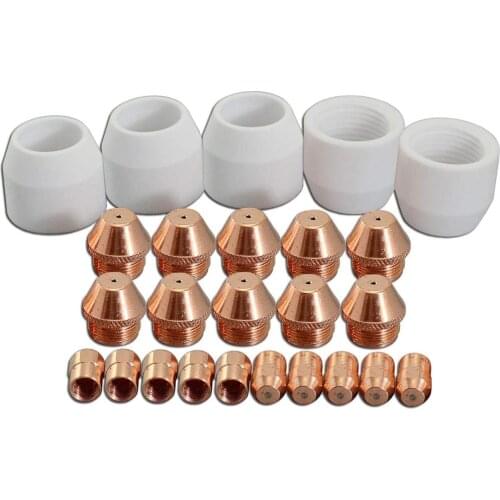 TZ-100 Plasma Electrodes Nozzle Tip Shroud Fit 80Amp 100Amp 120Amp CUT-100 CUT-120 25pcs