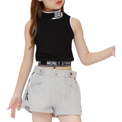 Hip-Hop Kids Dance Girls Clothes Outfits Vest Tops Shorts Cargo Sweatpants Modern Baby Teens 9 10 11 12 13 Years Girls Streetwea