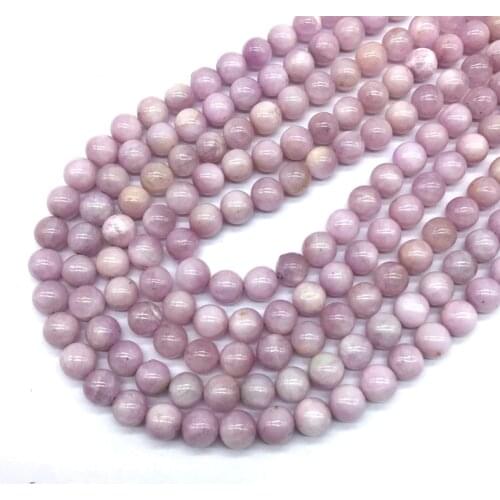 High QualityNatural Kunzite Stones Round Smooth Bead 100% Really Color No Synthetic DIY For Making Bracelet Necklaces