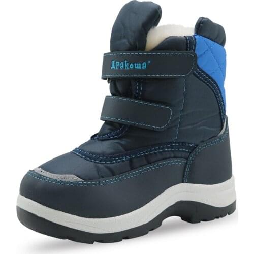 Baby Boys Snow Boots Winter Non-slip Waterproof Shoes Super Warm Fashion Toddler Kids Boots With Wool Size 22-33