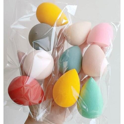 10Pcs Soft Mix Color Makeup Sponge Face Beauty Cosmetic Powder Puff For Foundation Cream Concealer Make Up Blender Tool