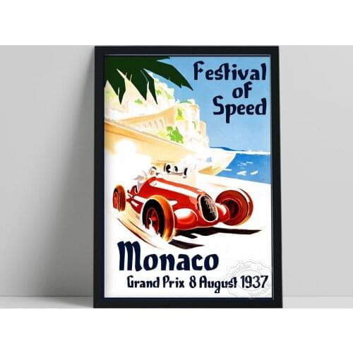 1937 Grand Prix Motor Racing Poster, festival Of Speed Racecar Art Prints, Car Fans Collect Vintage Art Wall Picture Home Decor