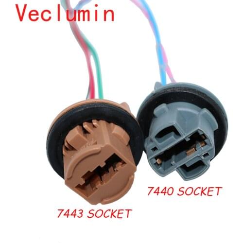 2PCS T20 Connector 10CM 7443 Car Lamp Cable 7440 Auto Bulb Wire 580 W21/5W Light LED Bulbs Socket