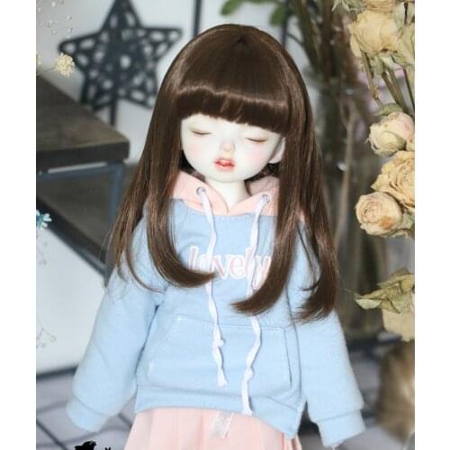 New Arrival 1/3 1/4 1/6 Bjd SD Wig Dark Brown Straight Hair Wire BJD Wig For BJD Doll
