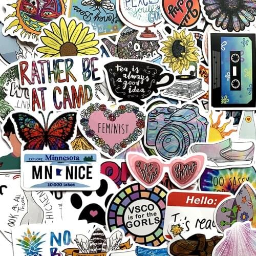 50Pcs/Lot 2021 Small fresh cartoon ins Waterproof stickers For Luggage Laptop Bike Motorcycle Phone Car Case Decal Sticker