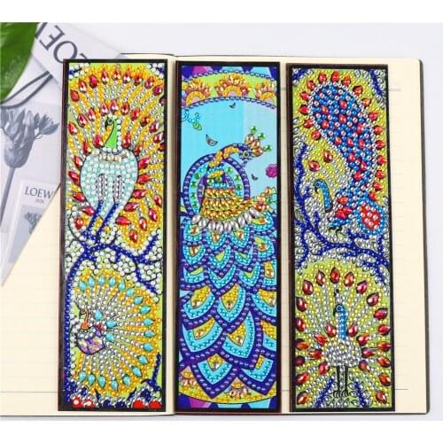 5D diamond painting bookmark DIY special-shaped crystal diamond leather embroidery tassel bookmark crafts