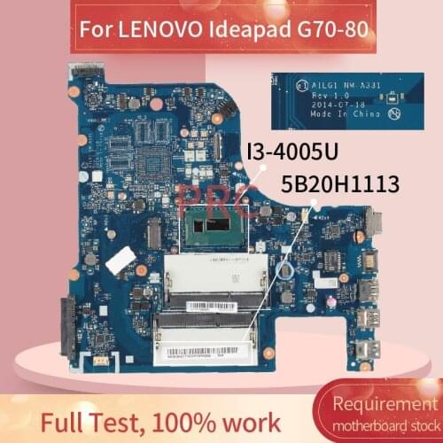 AILG1 NM-A331 For LENOVO Ideapad G70-70 G70-80 Z70-70 Z70-80 B70-70 B70-80 I5-5200U Laptop Motherboard SR23Y Notebook Mainboard
