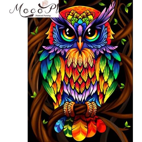 Owl Diamond Painting Full Drills Animal Diamond Embroidery Round/Square Rhinestone Needlework Mosaic Christmas Gift Home Decor