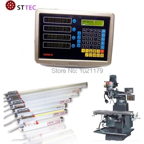 Free shipping 4 axis CNC dro digital readout with 4 pcs linear optical scales