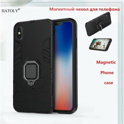 For iPhone XS Max Cover Magnetic Finger Ring Bracket Armor Case For iPhone XS Max Back Cover Hard Bumper Phone Case XS Max