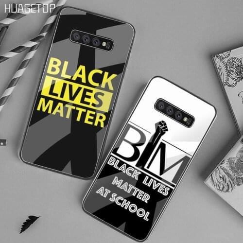 HUAGETOP BLM Don't Shoot Black Lives Matter Phone Case Tempered Glass For Samsung S20 Plus S7 S8 S9 S10 Plus Note 8 9 10 Plus