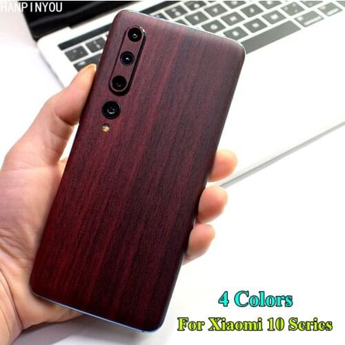 For Xiaomi Mi 10 Pro Lite Ultra 5G 3D Imitation Wood Grain Protection Rear Back Skin Decal Protect Sticker Film (Not a Case)