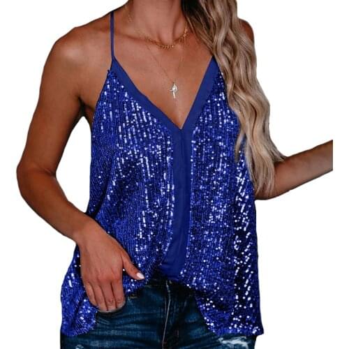 Elegant Sexy Shiny Metal Texture Suspender Top Club Backless Bralette Beach Halter Gold Sequined Tank Top Camisole