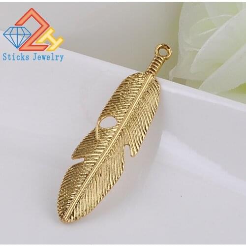 5 Pcs Bird Feather Eagle Feather Pendant Charms Craft Supplies Jewelry Making Findings 60 mm X 10 mm