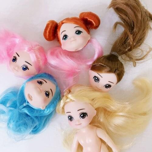 Dolls Head For 10cm Doll Cute Smile Face Girl Doll Head Girl Toy For Girls (Little defective)