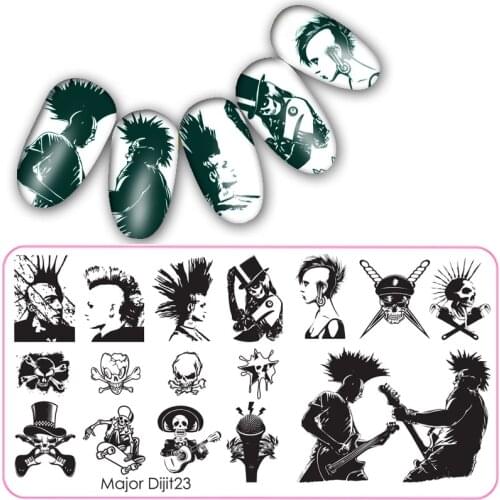 Halloween Series Nail Art Stamping Plate Skull Witch Pattern DIY Design Image Nail Plate Stencil Accessories Tool 6.5*12.5cm
