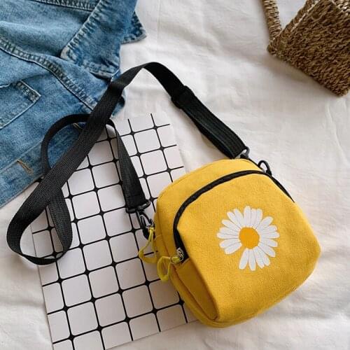 Canvas Small 2020 Spring and Summer Foreign Style Small Daisy Mobile Phone Bag Female Mini Single Shoulder Messenger Female Bag