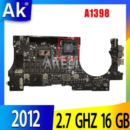 A1398 Motherboard For Macbook Pro Retina 15.4" 2.7 GHZ 16 GB logic board 820-3332-A 2012 A1398 Laptop Mianboard