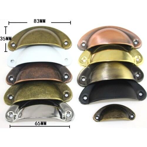 Retro Metal Kitchen Drawer Cabinet Door Handle And Furniture Knobs Handware Cupboard Antique Brass Shell Pull Handles Wholesale