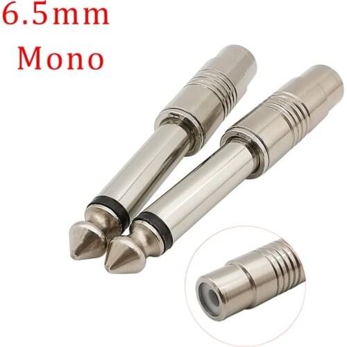 5Pcs/Lot 6.2mm Mono Audio Speaker Connector 6.5mm 1/4" Male Plug to RCA Female Jack Audio Mono TS Home KTV Use Converter Adapter