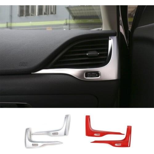 MOPAI ABS Interior Dashboard Decoration Left & Right Air Condition Outlet Trim Stickers For Jeep Cherokee 2014 Up Car Styling