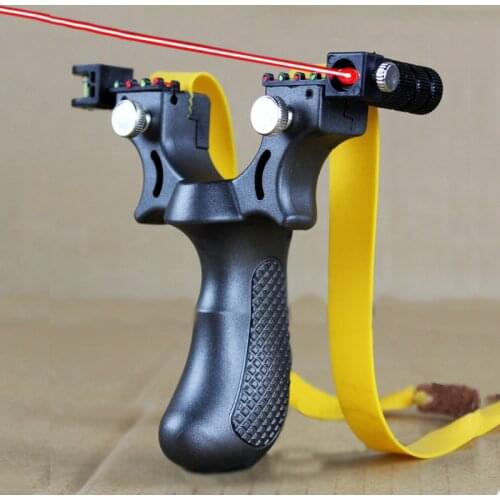 High Hardness Resin Powerful Hunting Slingshot With Laser Infrared Aiming Rubber Band Outdoor Shooting Fishing Catapult Gadgets
