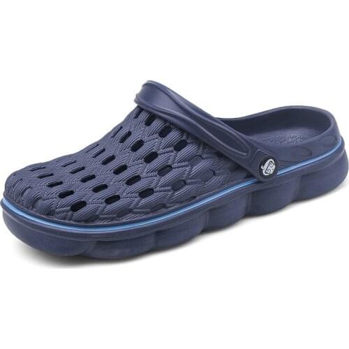 2021 Summer New Fashion Sandals Men Jelly Clogs Slippers Soft Bottom Beach Jelly Clogs Male Cool Water Garden Ankle-Wrap Sandals