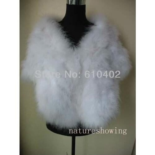 Genuine Real ostrich feather fur Scarf cape /white