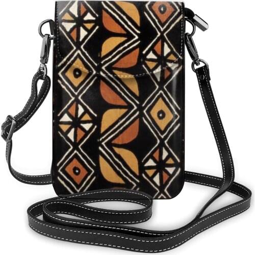 NOISYDESIGNS Mini Leather Shoulder Bag African Tribal Floral Print Female Crossbody Bags Mobile Phone Bag For Women Trend Purse