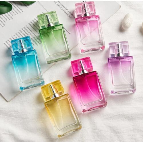 2020 New 100pcs 30ml Portable Travel Square Refillable Empty Perfume Scent Spray Glass Bottle Atomizer Container