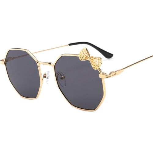 2021 New Fashion Sunglasses for women Bow Metal Sun Glasses Kids Polygon Trend luxury womens sunglasses brand designer