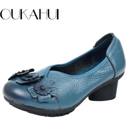 OUKAHUI Leather Pumps
