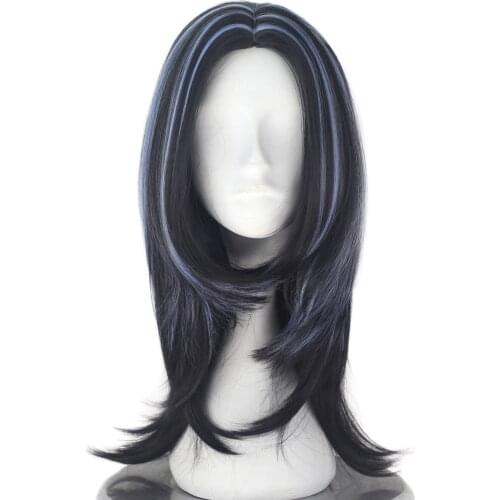 Movie Guardians Of The Galaxy Mantis Cosplay Wigs Women Black Blue Mix Costume Synthetic Role Play Wig
