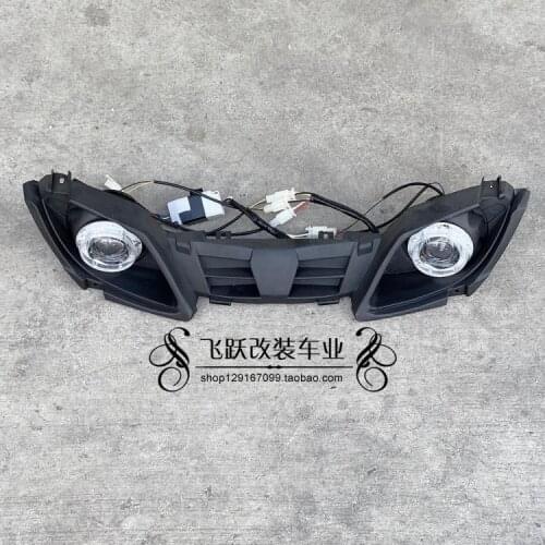 Refit Large/Small Bull ATV Front Mesh Light Front Angel Eye Headlight Kart Refit Led Plaid Headlight