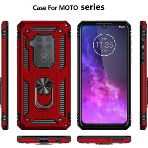 Rear CoverThe Zoom Armor Stand is Suitable for Motorola One Anti-Shock Magnetic Environmental Protection Sheath for Moto One Pro
