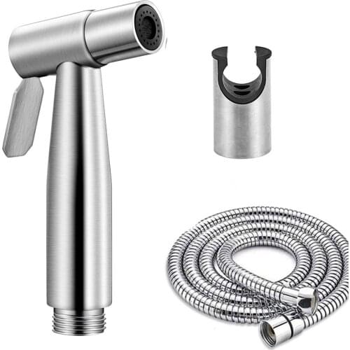 304 Stainless Steel Handheld Sprayer Toilet Bidet Faucet Bidet Spray Brushed Water Gun Spray for Shower Bathroom Cleaning Tools