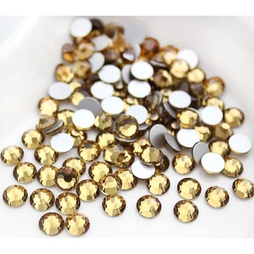 SS3-SS34 Topaz Color rhinestone for Nail Art,(288-1440pcs)/pack Flat back Non Hotfix Glue on Nail Art Rhinestones,Boutique