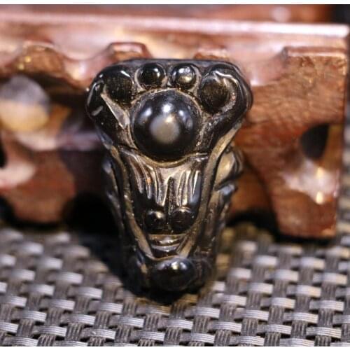 Big Treasure Talisman energy Tibetan Onyx Heaven Eye dragon head Sculptural Pendant Amulet Timestown