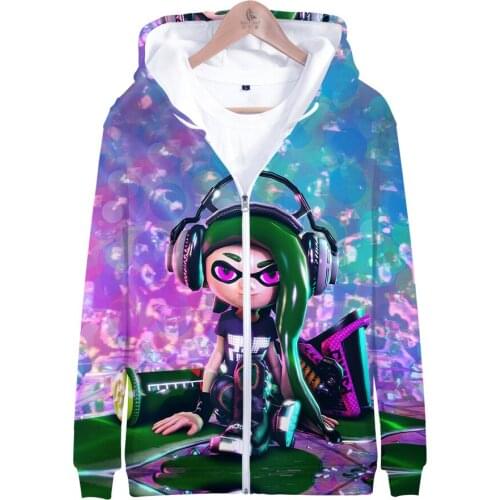 Hot Game Splatoon 2 3D Print Zip Up Women/men Hoodies Sweatshirts Streetwear Hip Hop Cosplay Zipper Hooded Jacket Funny Clothes