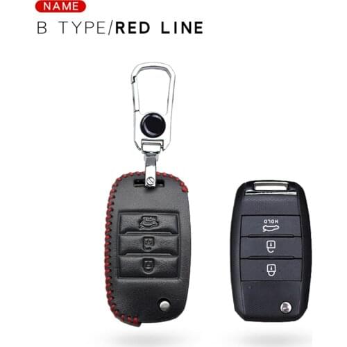Car Leather Key Smart Case For KIA Ceed Picanto Rio 3 Sportage 4 K5 Sorento Optima Soul Cerato Seltos Car Key Chain Cover Holder