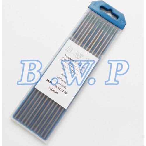 Ground Finish Tungsten Electrode Green Color Tip WP Pure TIG Rod 3.2mm x 175mm 1/8" x 7" 10Pcs