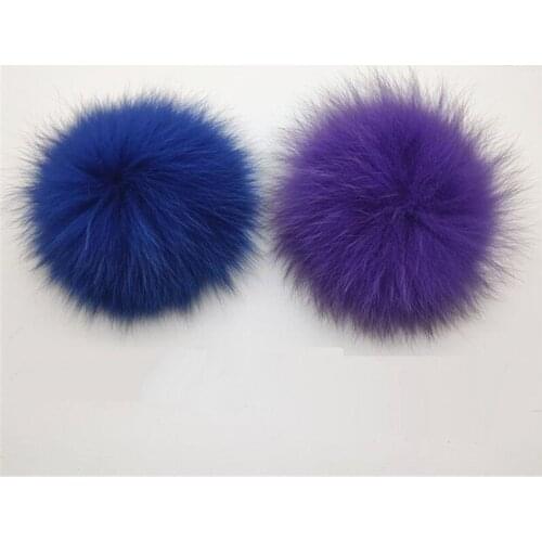 New 100% Real Fox Fur Pom pom Knit Hat Skullies Bags Clothes Baggy 14cm Fluffy Removable Fur Ball For Knitted Beanies Cap