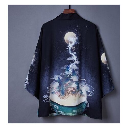 Samurai Dragan Japanese Cosplay Haori Women Kimono Traditional Japanese Clothing Asian Clothes Couple Kimono Cardigan Men